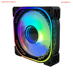 Real Buffalo Blizzard Series Black Ice 120mm ARGB PC Case Fan (RB-1PC-Black Ice) add-on to (RB-5PK-Black Ice)
