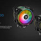 ALSEYE Halo H120D Dual RGB 120mm Fan Air CPU Cooler for Intel or AMD