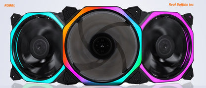 Real Buffalo 120mm ARGB PC Case Fan (5 Pack) + Controller/Remote (RB-5PK-RGBBL)