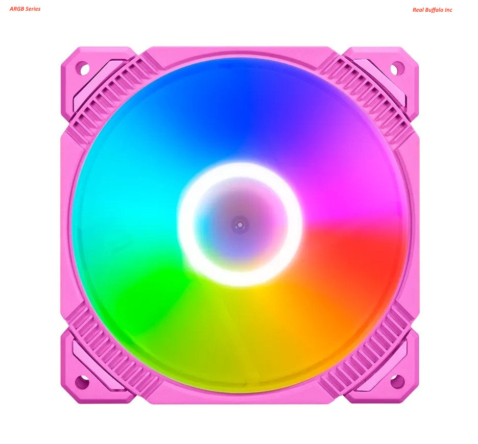 Real Buffalo ARGB Series Pink 120mm ARGB PC Case Fan add-on to (RB-5PK-ARGBP)(RB-1PC-ARGBP)