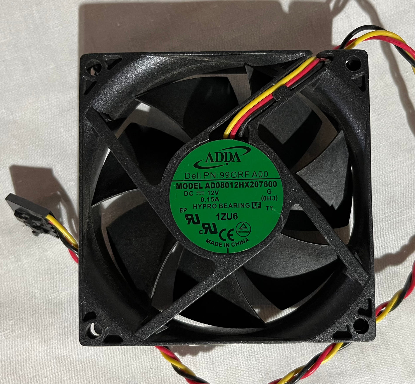 Refurbished ADDA AD08012HX207600 DC12V 0.15A Cooling Fan   Dell CN-99GRF