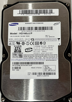 Refurbished Samsung 160GB Internal Hard Drive 7200RPM 3.5" HD160JJ/P SATA