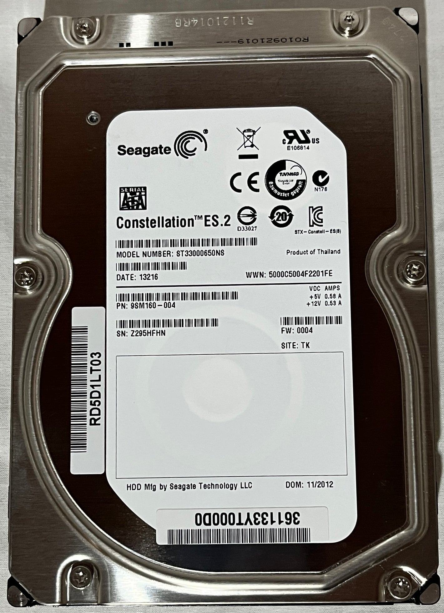 Seagate Constellation ES.2 3.5" 3TB, 7200RPM 64MB SATA 6Gb/s 3.5" ST33000650NS