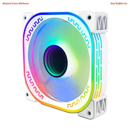 Real Buffalo Blizzard Series Whiteout 120mm ARGB PC Case Fan (RB-1PC-Whiteout) add-on to (RB-5PK-Whiteout)